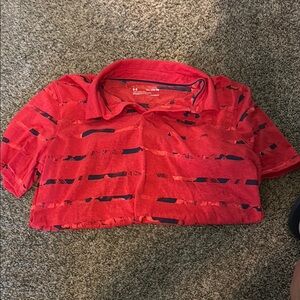 Under Armour Red and Black Polo Shirt